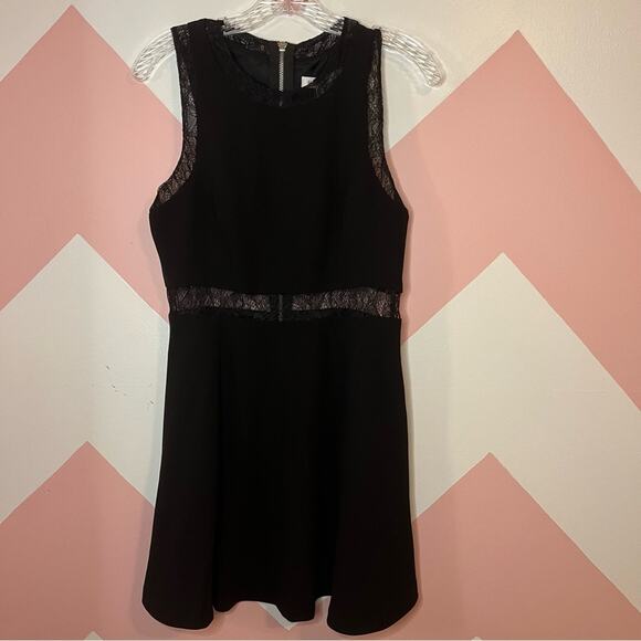 NWT BCBGeneration Black Dress with Lace Emo Goth Wednesday Adams Size 8 - Picture 2 of 6